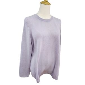 100% Cashmere Sweater C by Bloomingdale's Knit Serenity Blue Size L